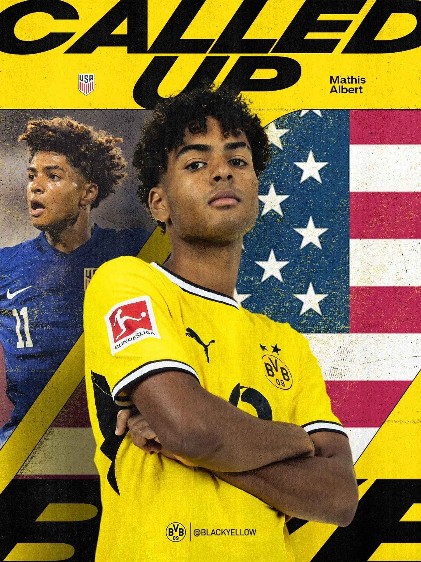 💛🖤恭喜马蒂斯·阿尔伯特入选美国国家队9月10月国际比赛日大名单！💪🏻同