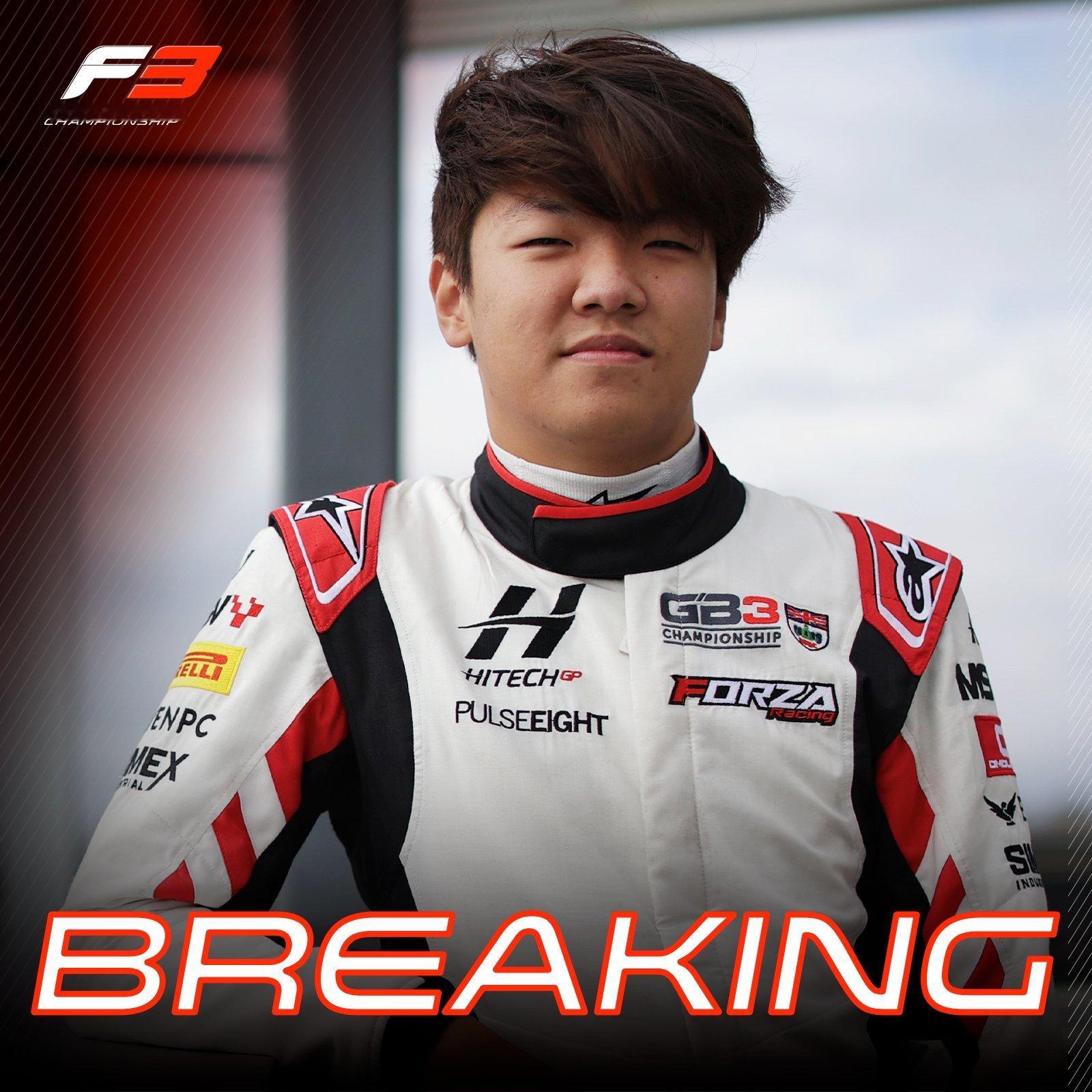 中国车手、2022年中国F4总冠军谢咏霖（Gerrard Xie）将在2025赛