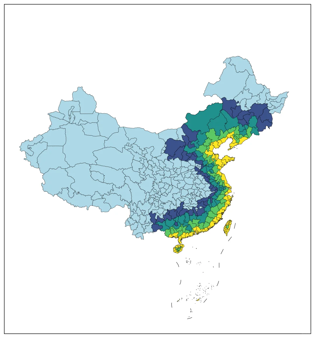 你去海边要经过多少个市