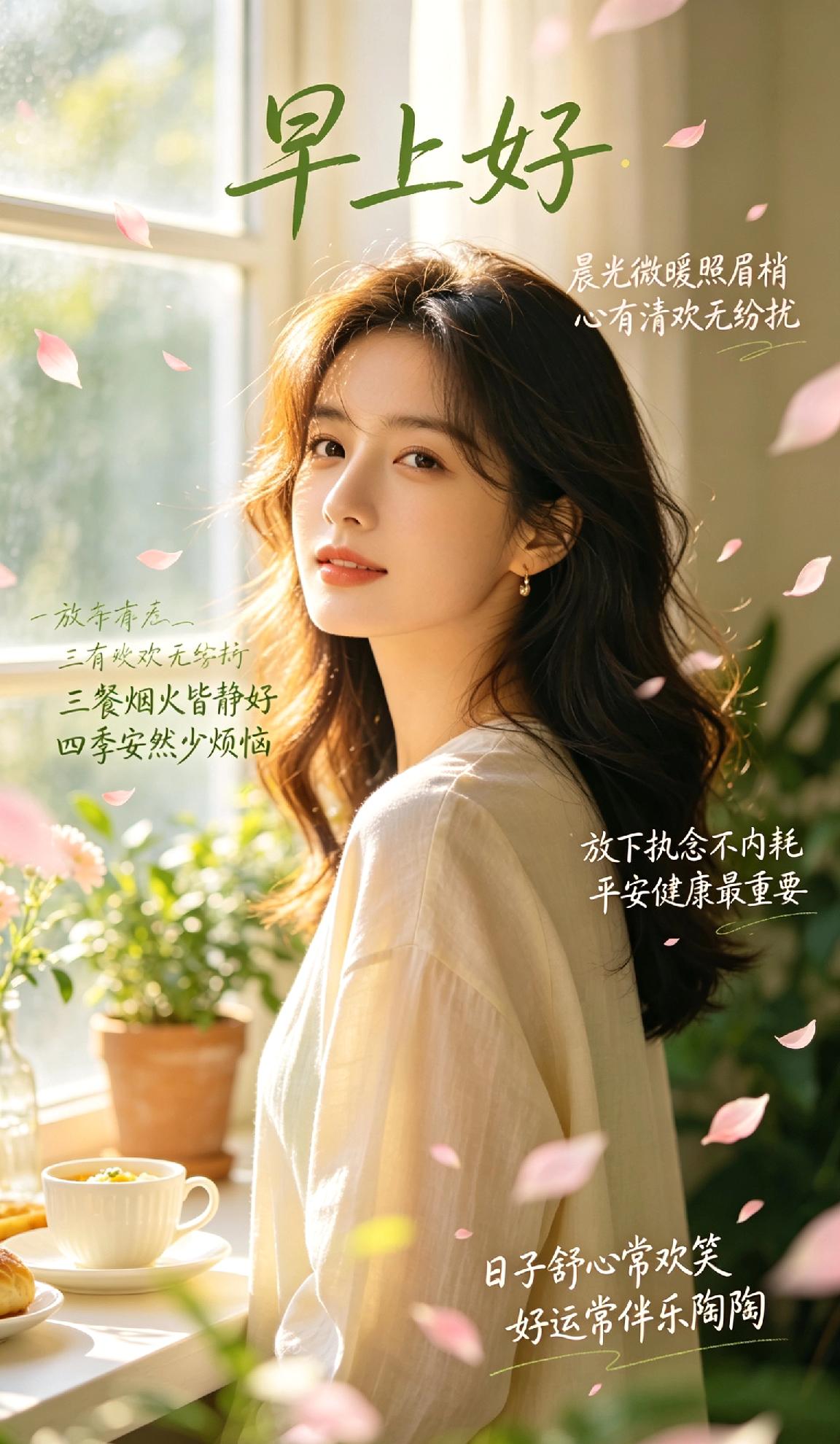 🌷 早上好 🌷
晨光微暖照眉梢
心有清欢无纷扰
三餐烟火皆静好
四季安然少烦