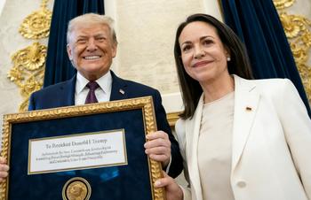 委内瑞拉反对派领袖马查多为抢权力讨好特朗普。
马查多访美目的明确，想在委内瑞拉新