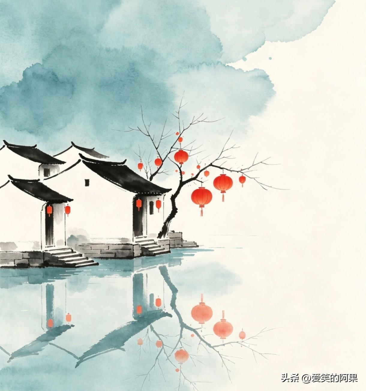 总向往这样安静的江南小镇，白墙黑瓦挨着河边立着，清浅河水像块软乎乎的蓝绸子，稳稳