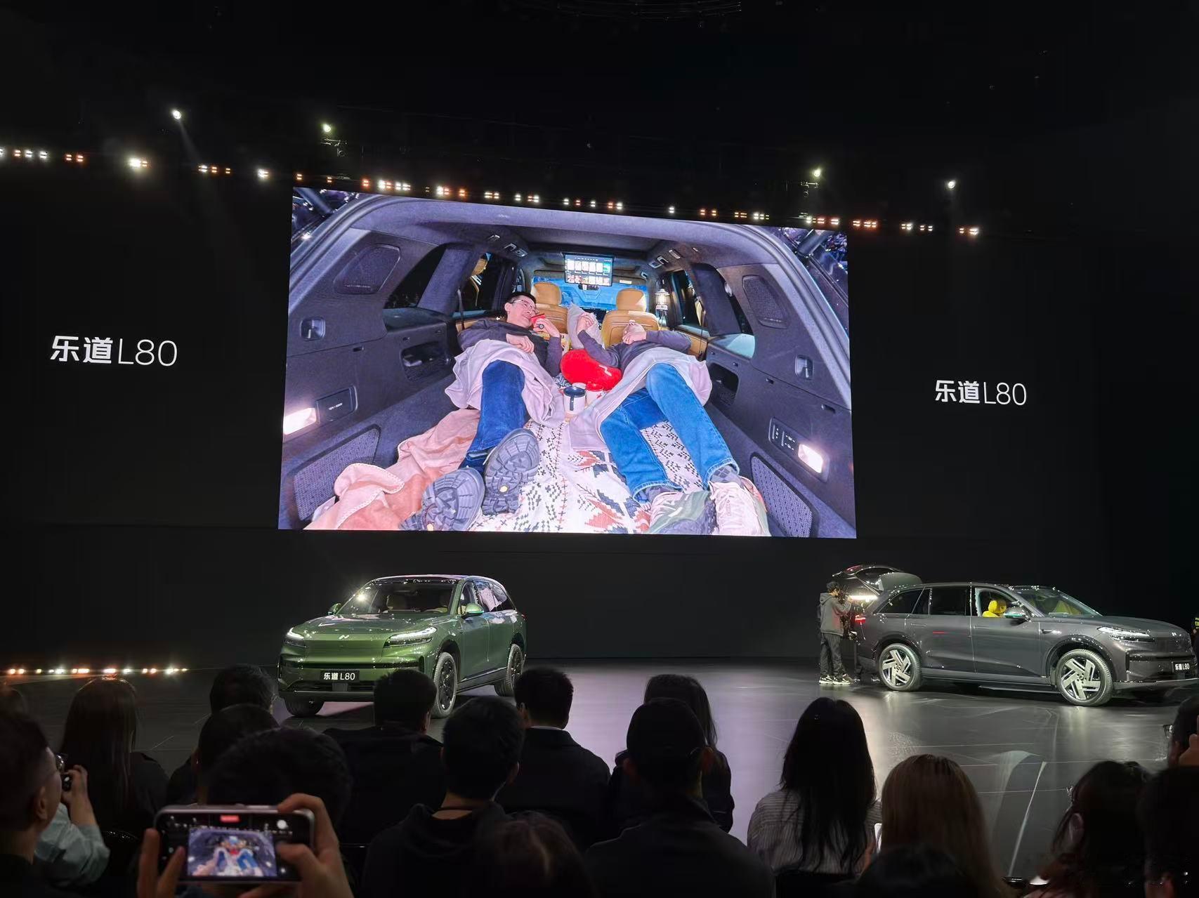 哈哈，性感斌哥，在线整活。为了体现乐道L80的大床模式、观海模式，斌哥不仅自己上