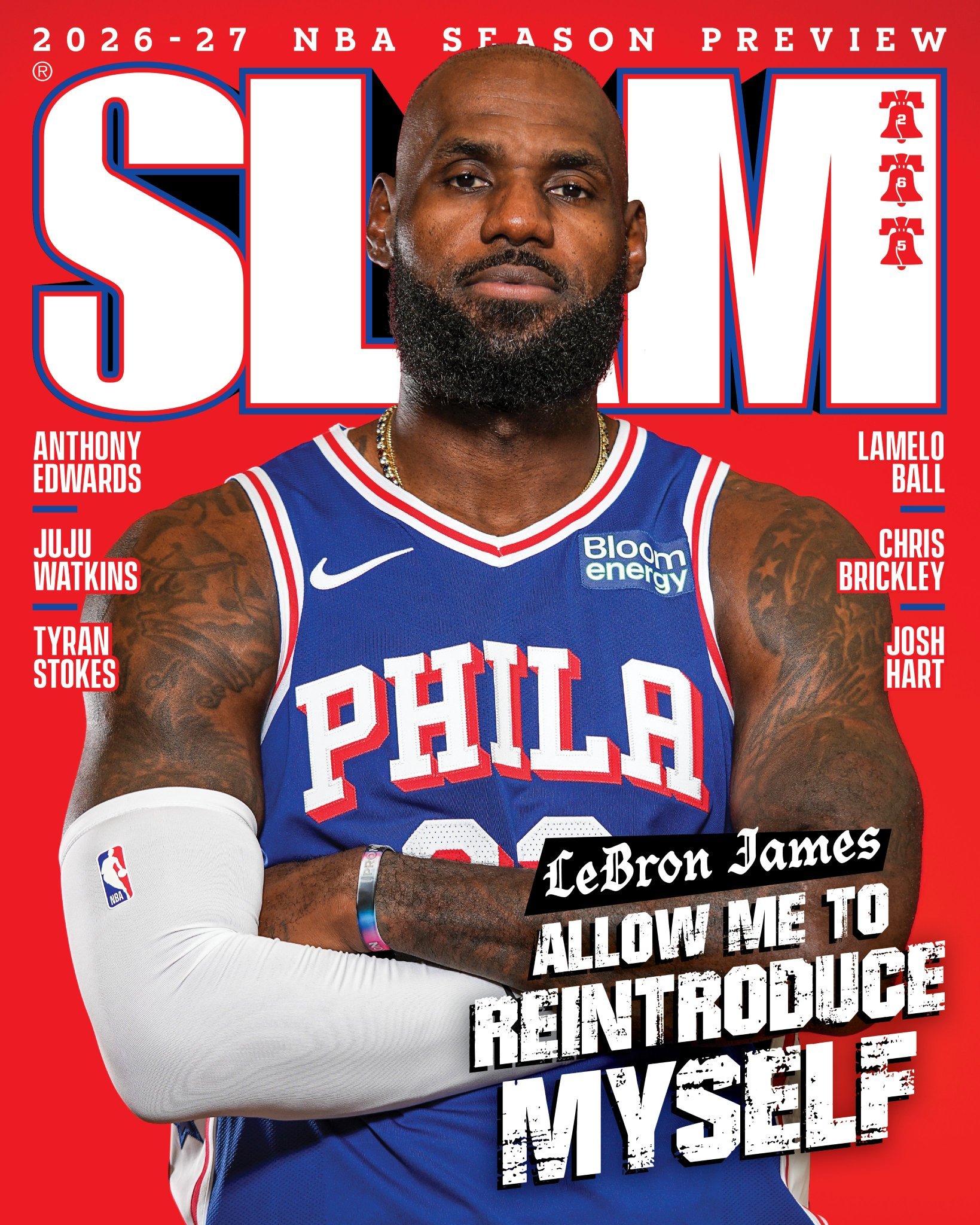 不卖关子了，勒布朗登上《SLAM》杂志封面。 ​​​