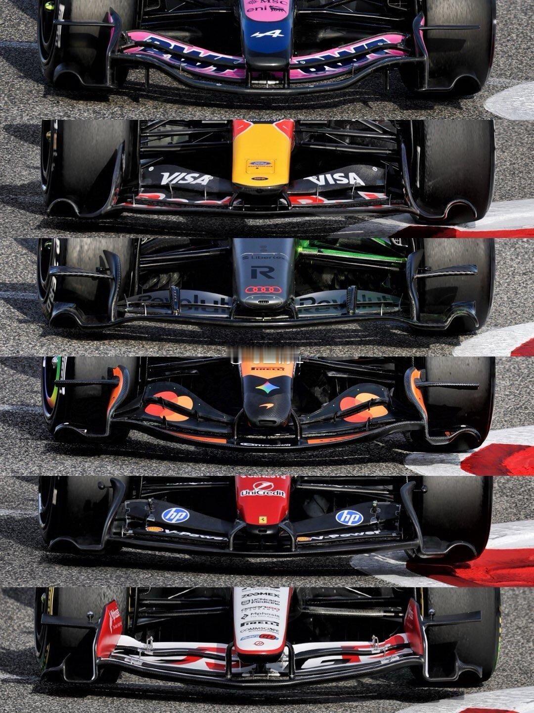 2026赛季F1前翼对比图 f1