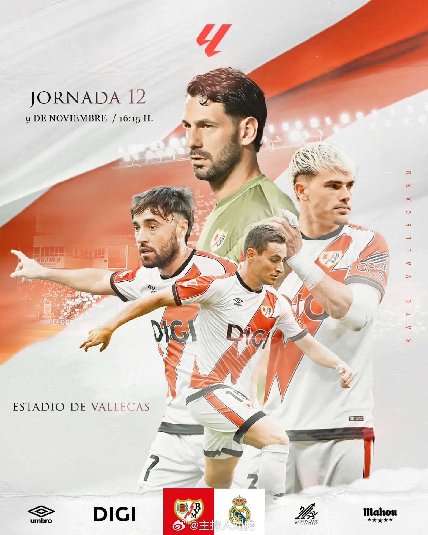 巴列卡诺vs皇马 23:10，在雷速体育单口解说25-26赛季西甲联赛第12轮：