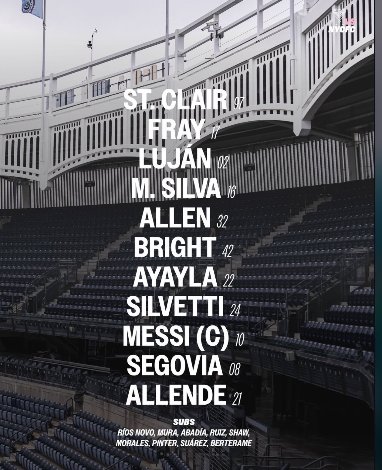 迈阿密国际官方首发阵容 ⚫️🟣梅西领衔🐐迈阿密国际