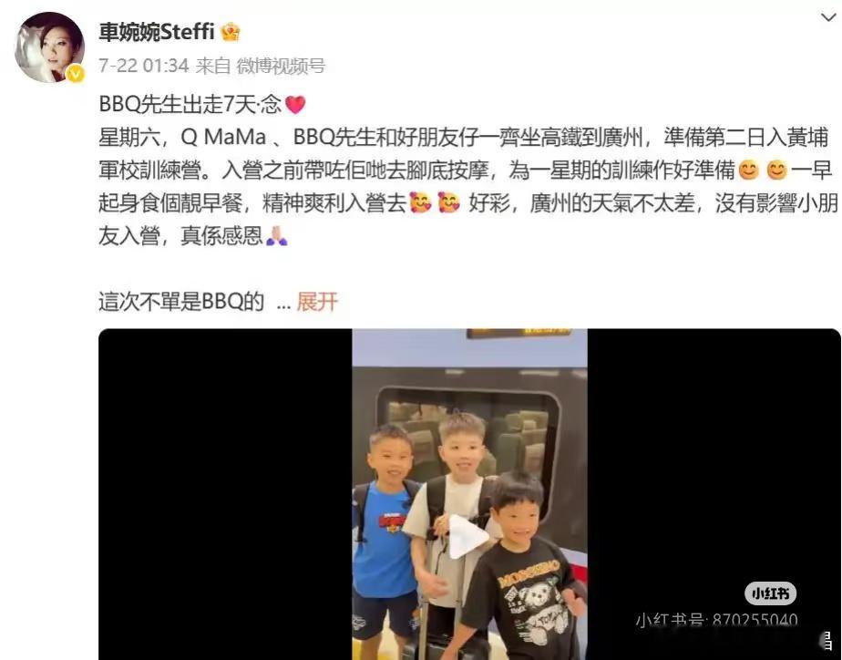 近几年很多香港明星都把孩子送到内地参加暑假军训，比如苏永康、胡杏儿和车婉婉。香港
