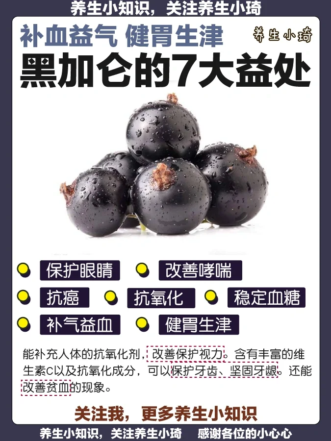 黑加仑的7大益处｜补气益血 健胃生津 血糖