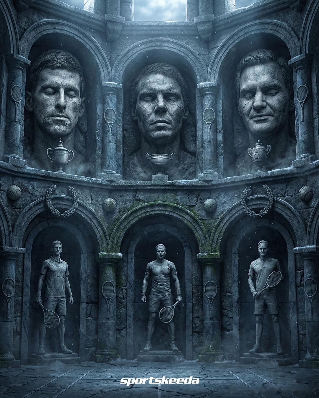 击败两位TOP10夺冠次数：1、德约科维奇 61冠2、费德勒 39冠3、纳达尔 