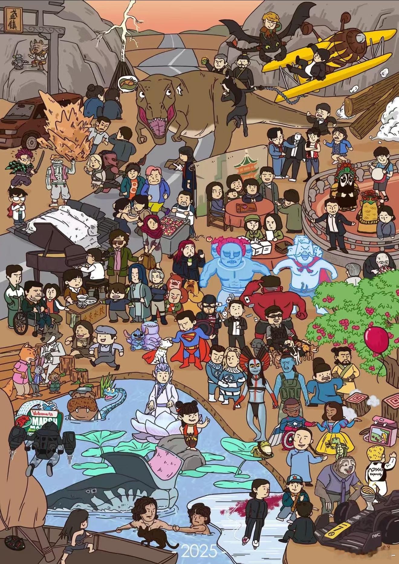 一起来找找🍠上的这张图上的小怪物和春和在哪里吧