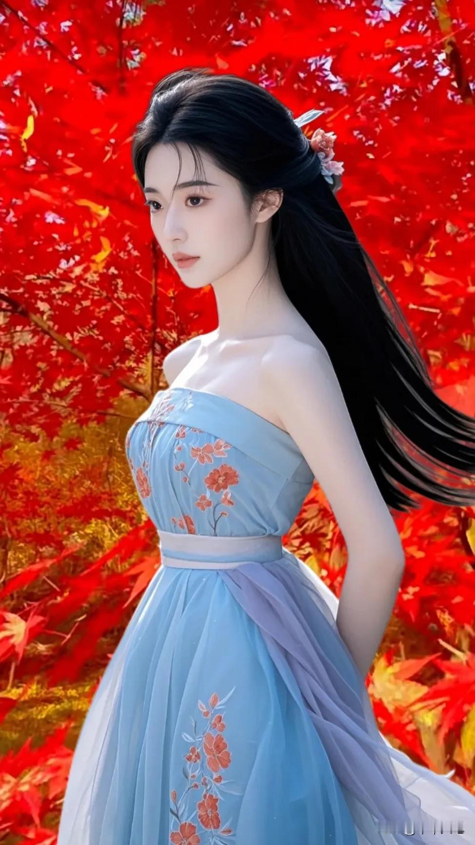 秋叶如火，那是一种浓烈到极致的美。每一片叶子都像是被大自然用最炽热的颜料涂抹过，