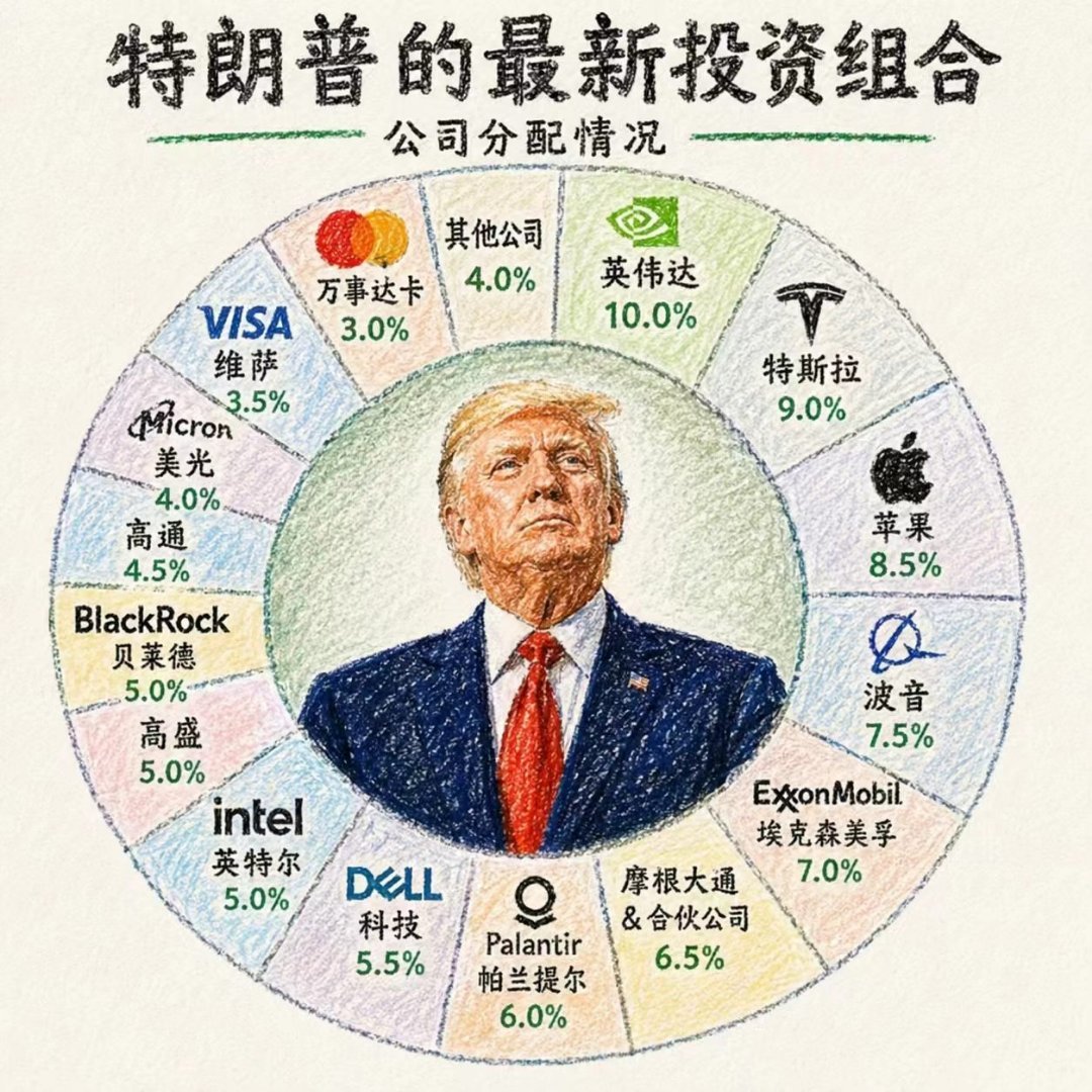 特朗普的资产配置很靠谱，均为价值投资。 ​​​