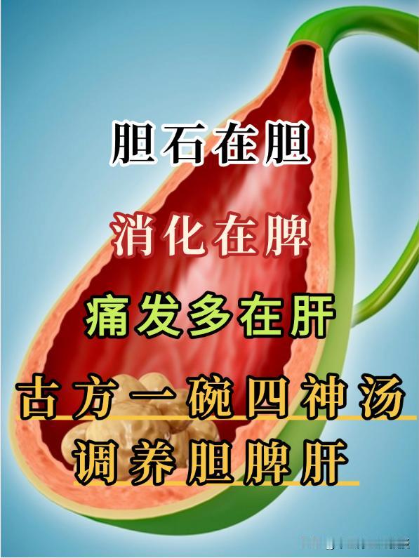 胆石在胆，消化在脾，痛发多在肝，古方一碗四神汤调养胆脾肝

一碗改良四神汤，调养