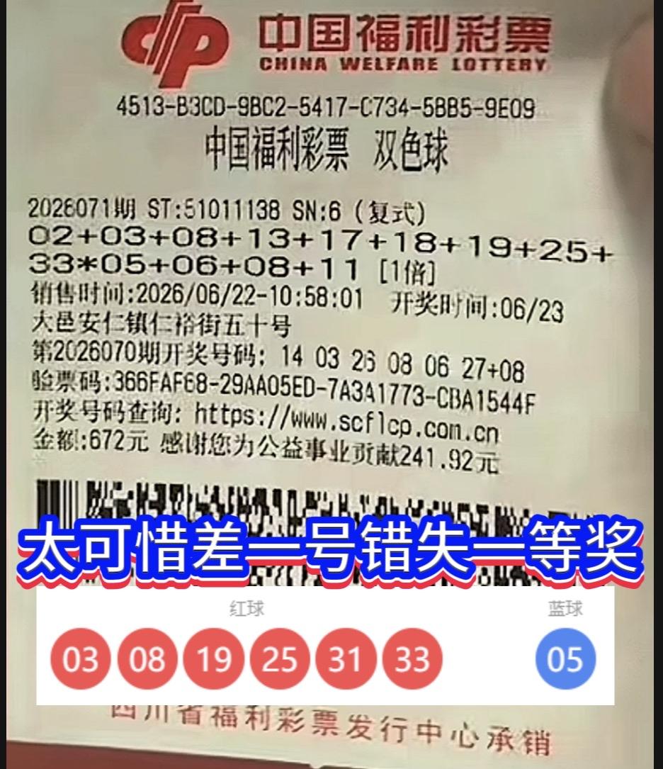 生日购彩憾失头奖！一号之差，与586万擦肩而过。

四川一位彩友在自己生日那天，