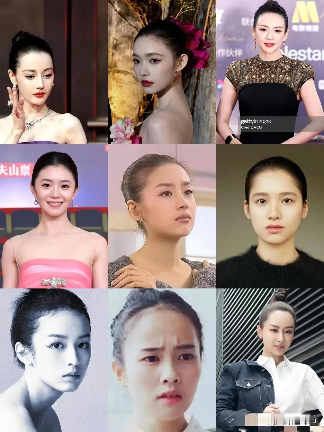怪不得没几个敢梳大光明发型的​！
这发型对人要求太高了！你看这里有几个好看？章子