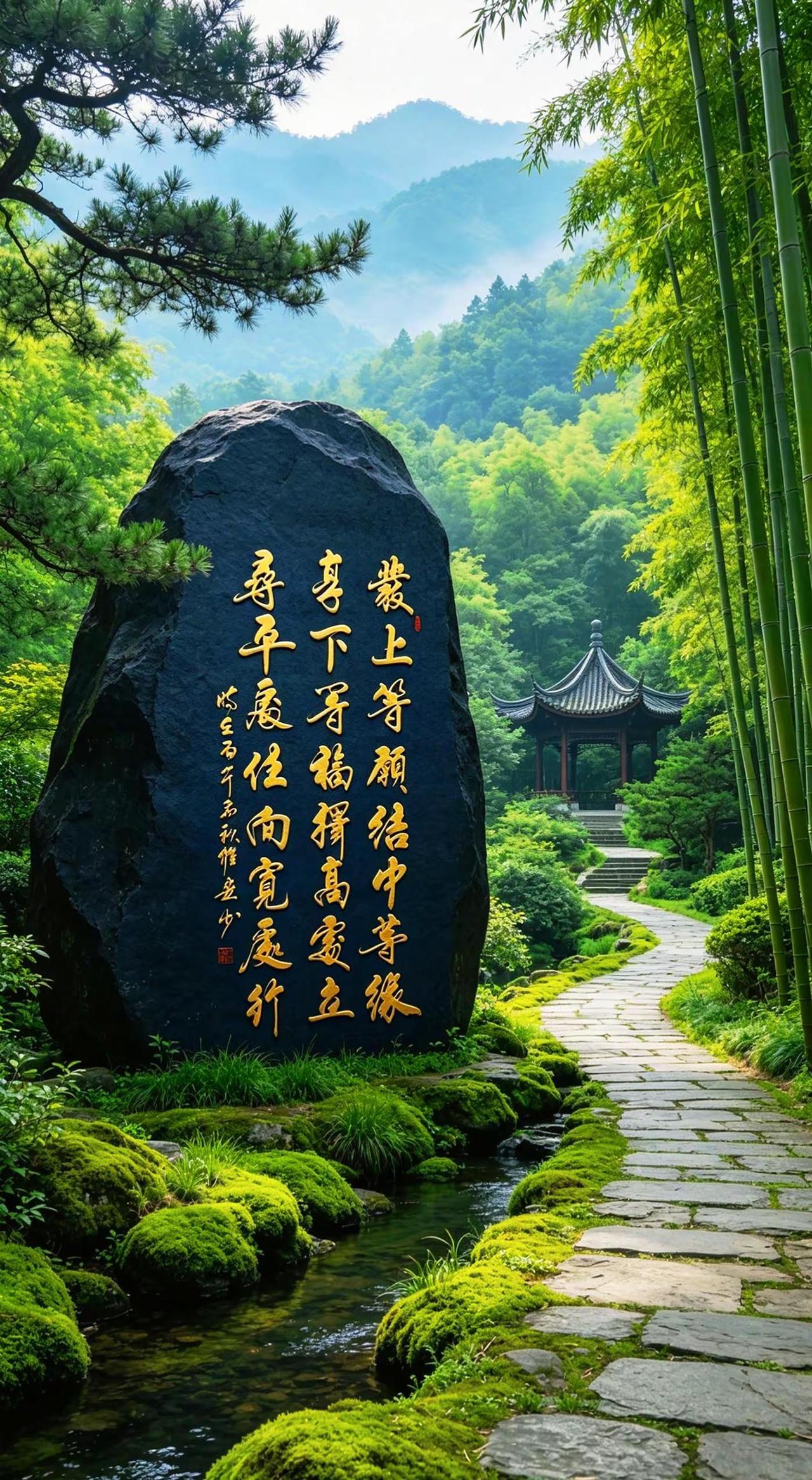 维安书法作品。AI鎏金书法原石实景照