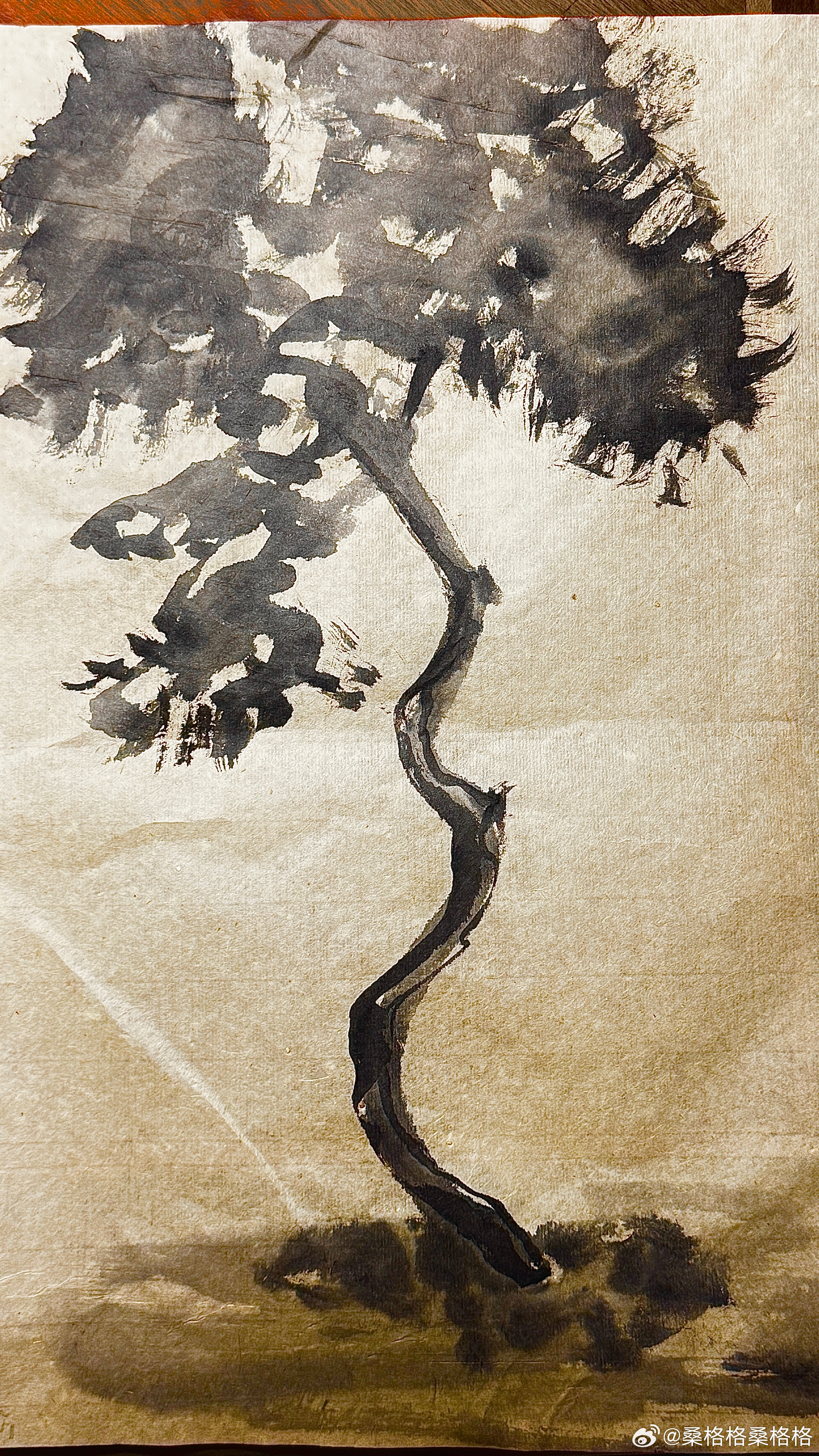 路过一棵树，喜欢，画它。 