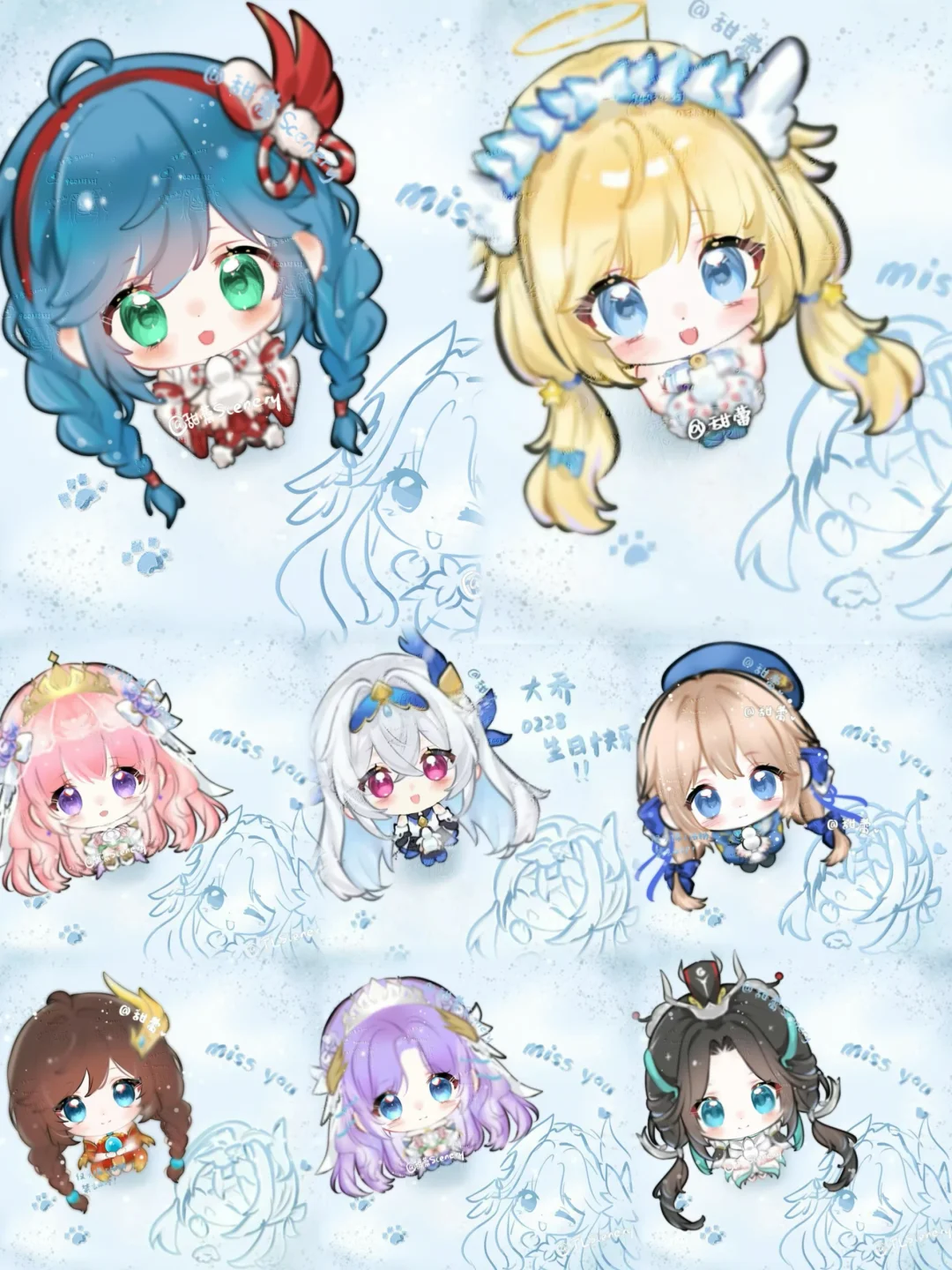 大乔八排小雪地头像安排上啦！！右滑全皮企划（8/12）✨ 最新画了大乔...