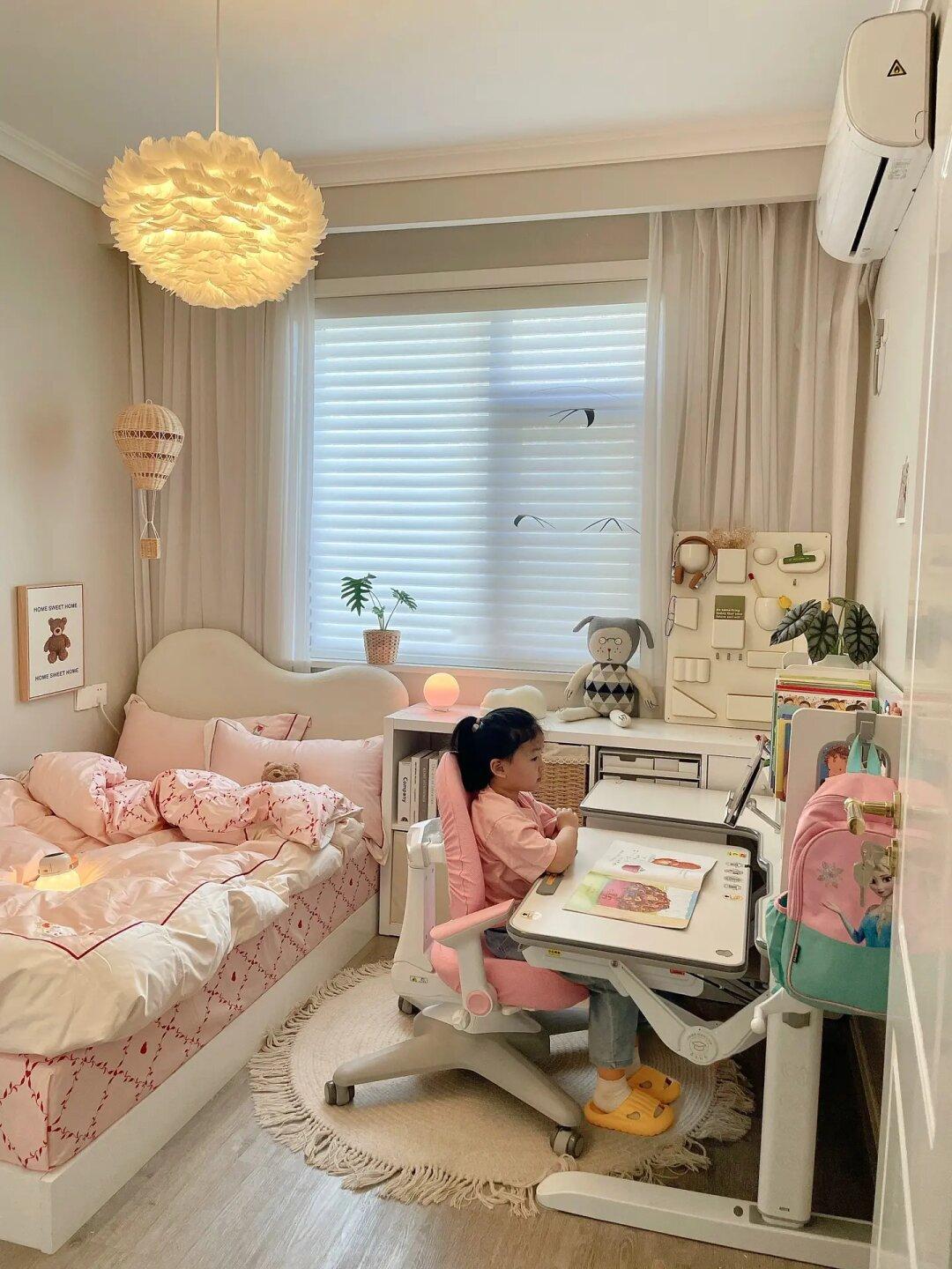 7㎡儿童房不做榻榻米，省出高颜值学习区❗️