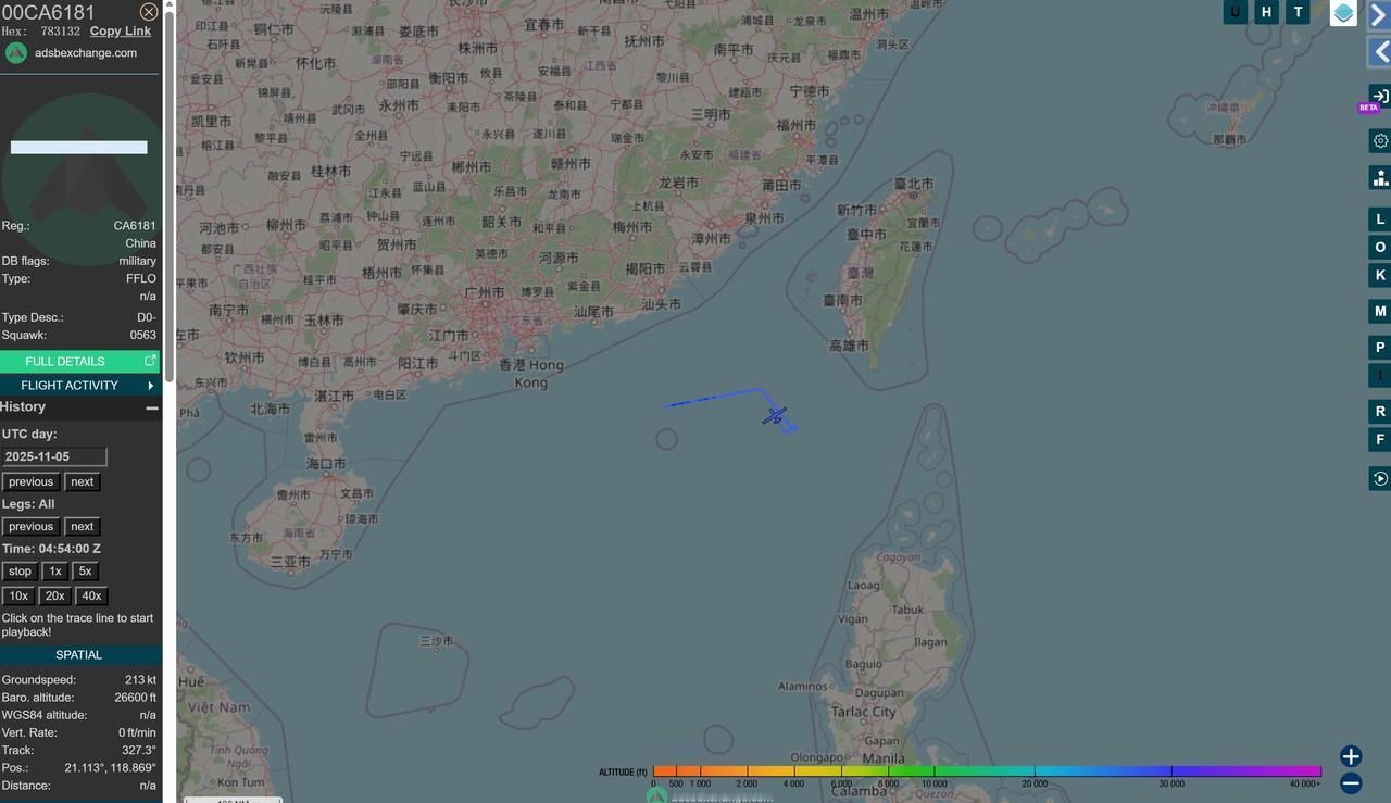 台湾省西南空域，1架翼龙10无人机。烽火问鼎计划热点现场 ​