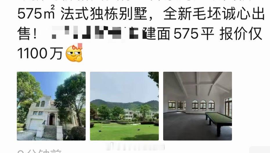 票圈刷到的，好奇心爆棚，不知道什么土豪会买 ，我看到575平方的面积➕“毛胚”，