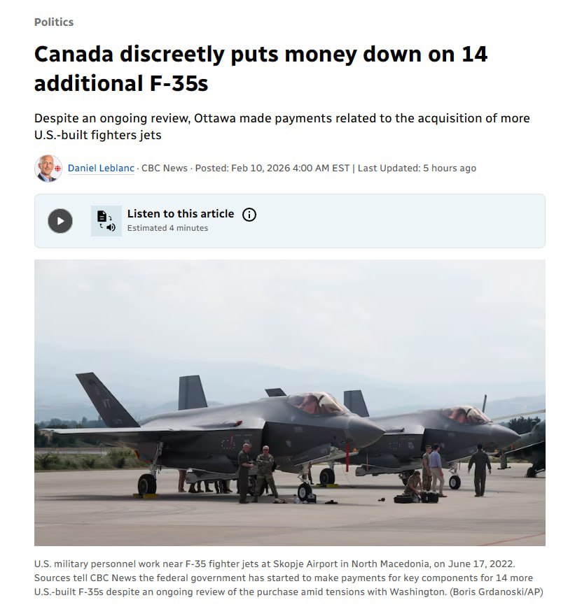 据加拿大广播公司（CBC）报道，尽管卡尼政府表示，在与华盛顿的贸易紧张局势下，加