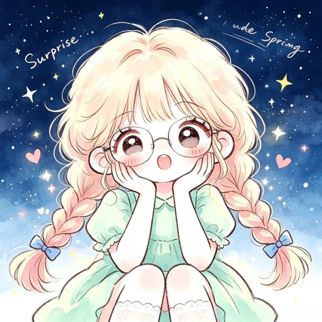 女生头像｜星光作背景，可爱永不打烊