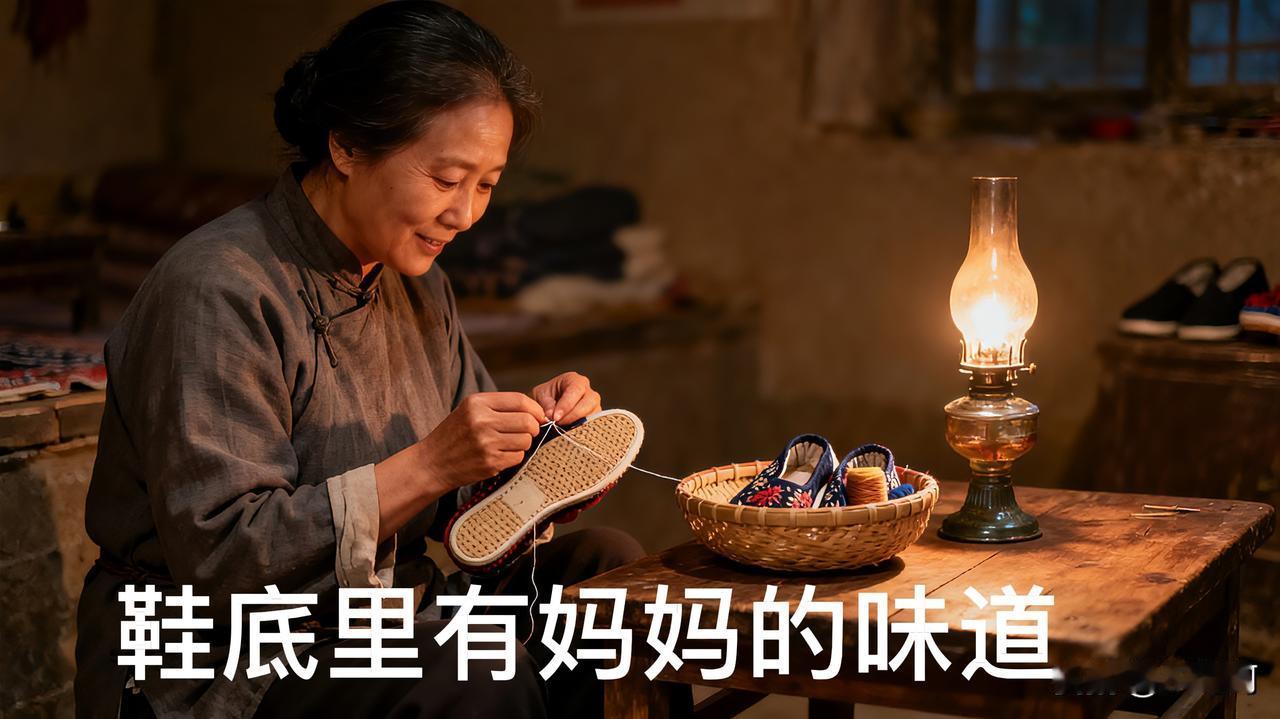 小时候，总是穿妈妈做的鞋。
妈妈忙完一天的农活
晚上在家
陪我坐在桌前
昏暗的煤