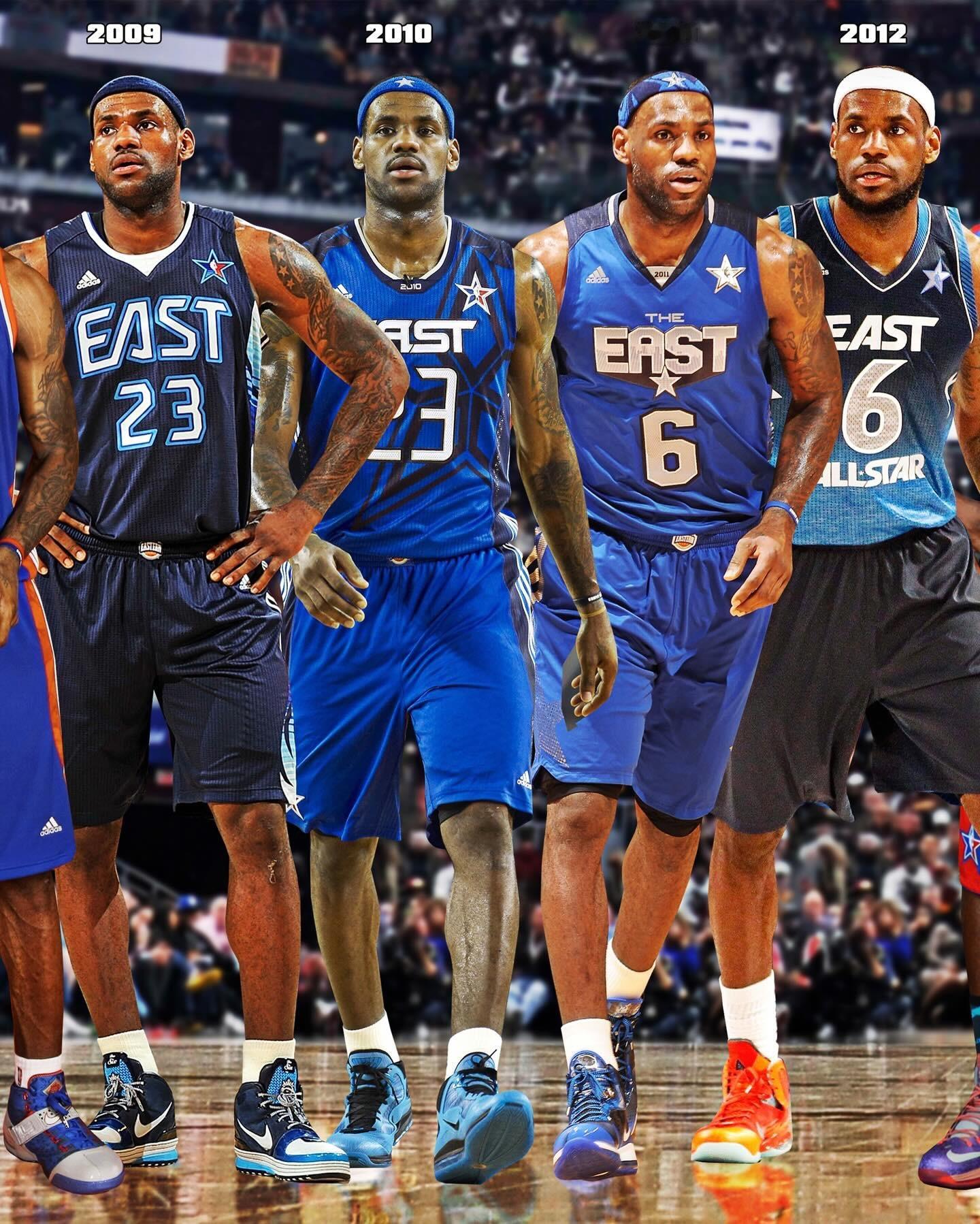 勒布朗-詹姆斯，2005-2025，前21次全明星长图。👑📸  詹姆斯