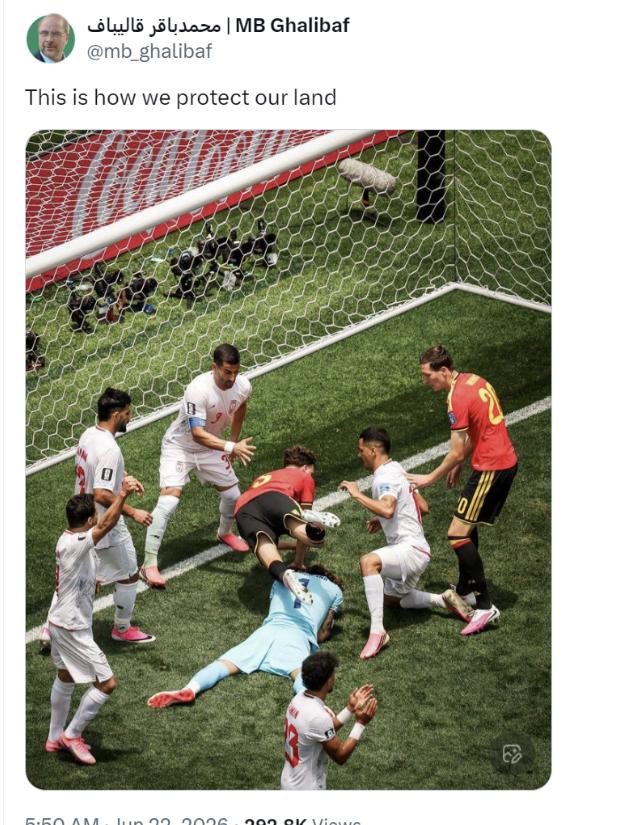 北京时间6月22日，伊朗议会议长卡利巴夫在社交媒体上发了一句话：“这就是我们保护