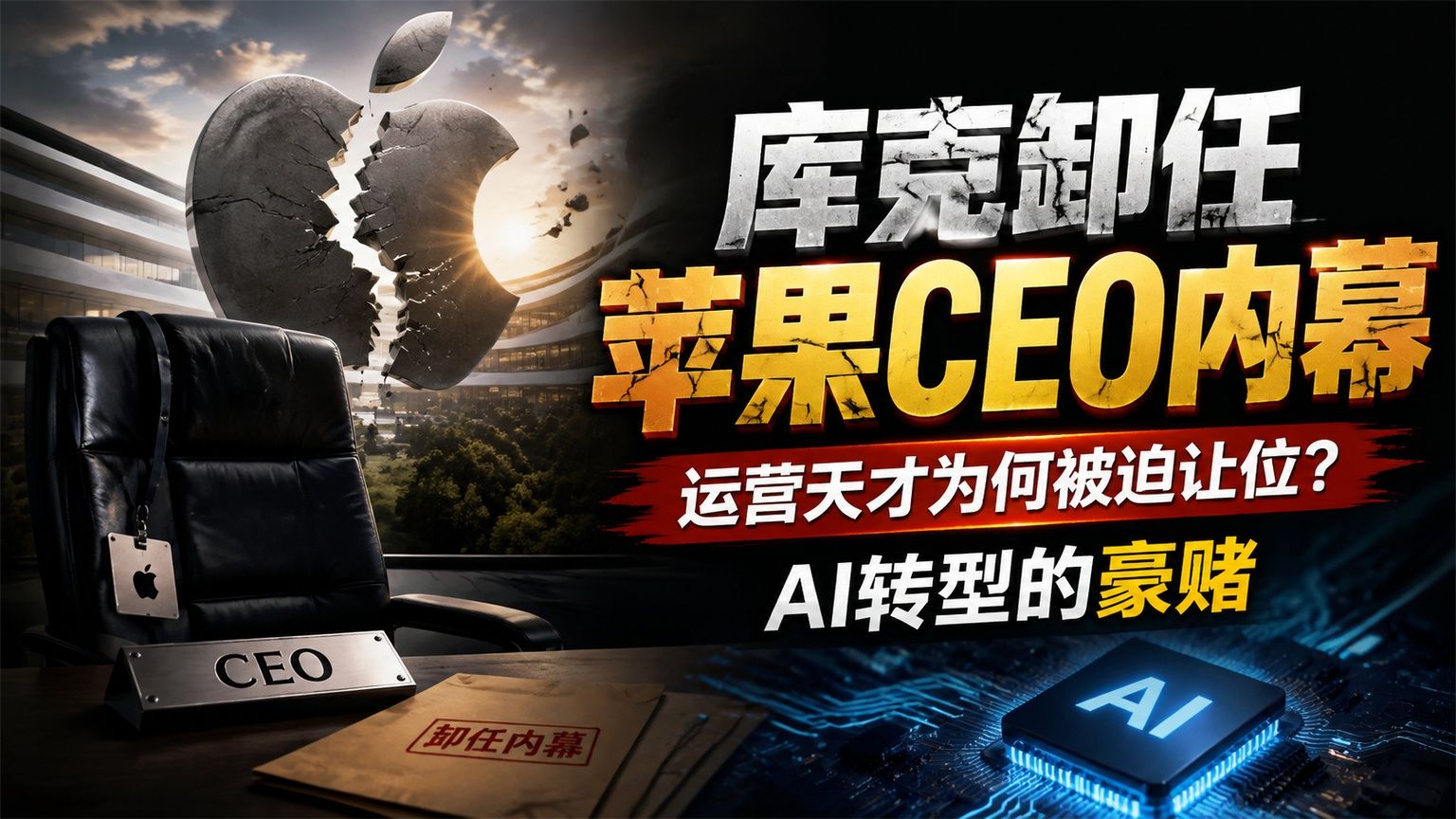 库克卸任苹果CEO内幕：运营天才为何被迫让位？AI转型的豪赌