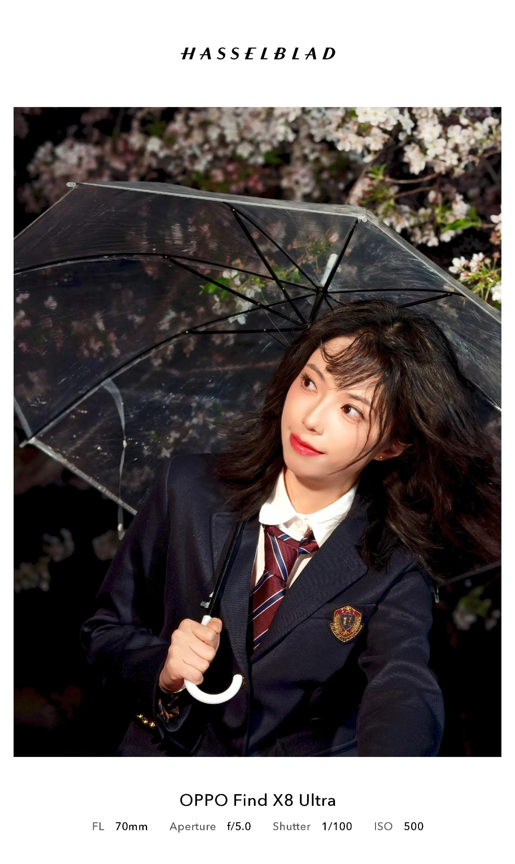 风光星空佬默默的拍起了人像。樱花树下的夜拍人像神器，见证全新的OPPO...