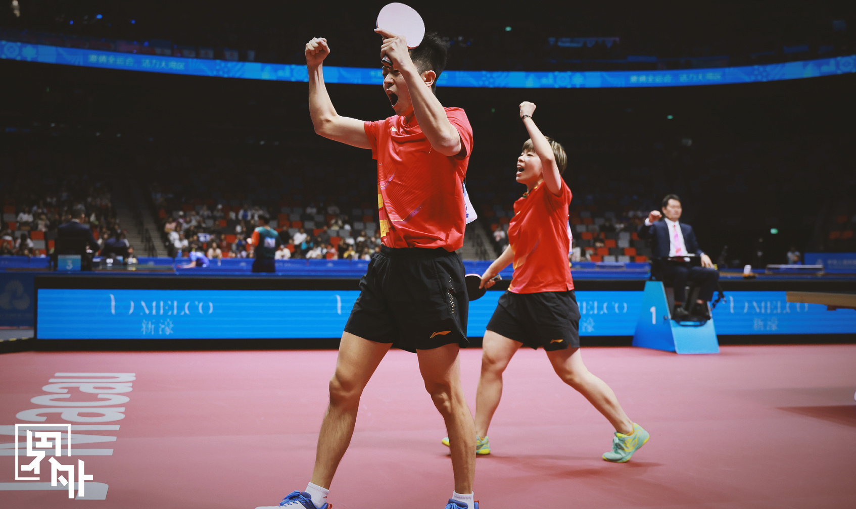 混双铜牌赛的辽宁德比，袁励岑/王艺迪鏖战七局，4-3战胜徐海东/陈幸同。担任解说