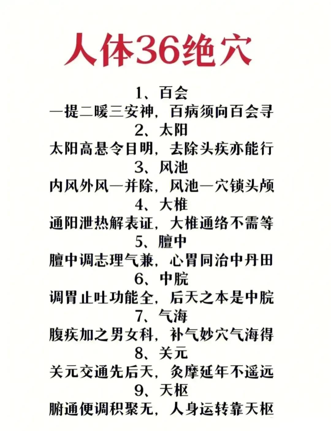 你是否听说过人体的“绝穴”？今天，中医专家来为我们分享这36个绝穴的秘密！收藏这