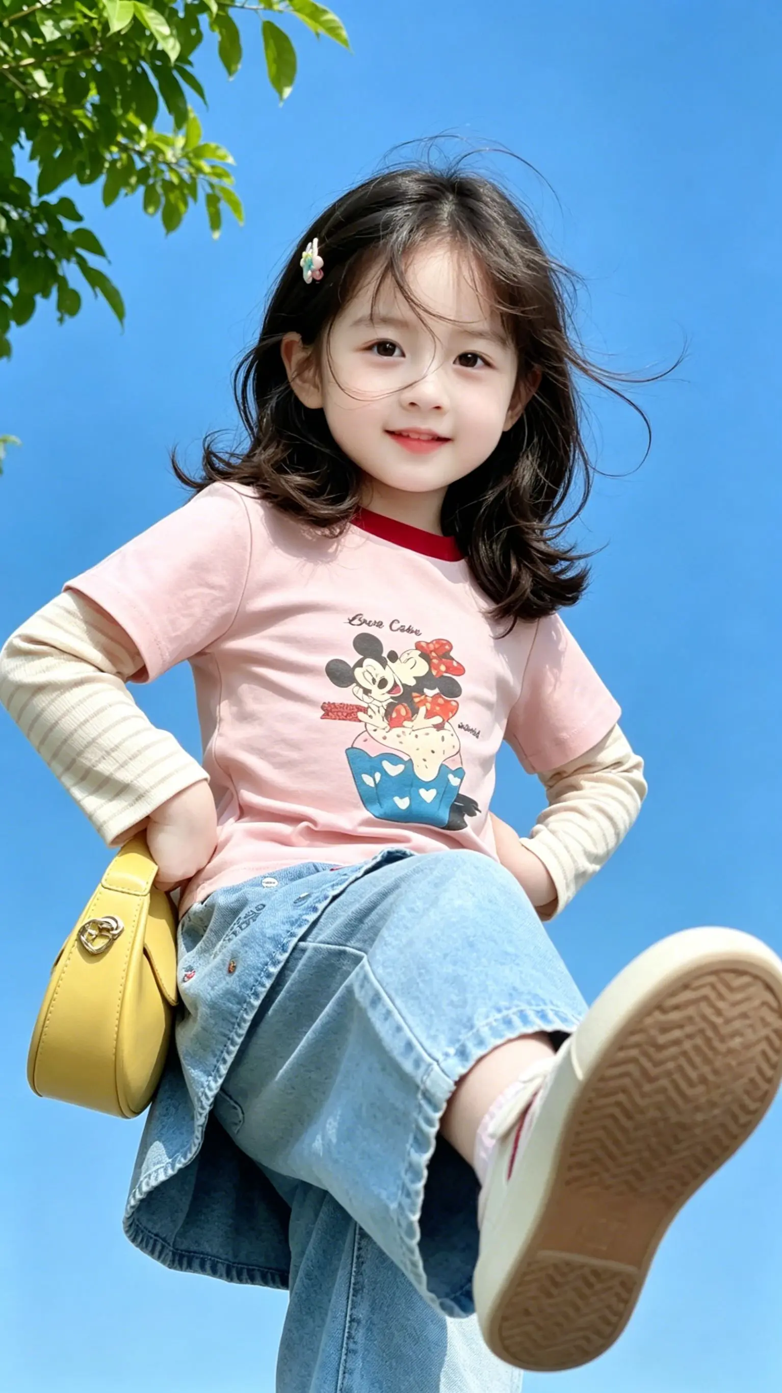 女童春日甜系穿搭~1. 谁懂啊！这套女童穿搭直接把春天焊在身上了✨ 粉...