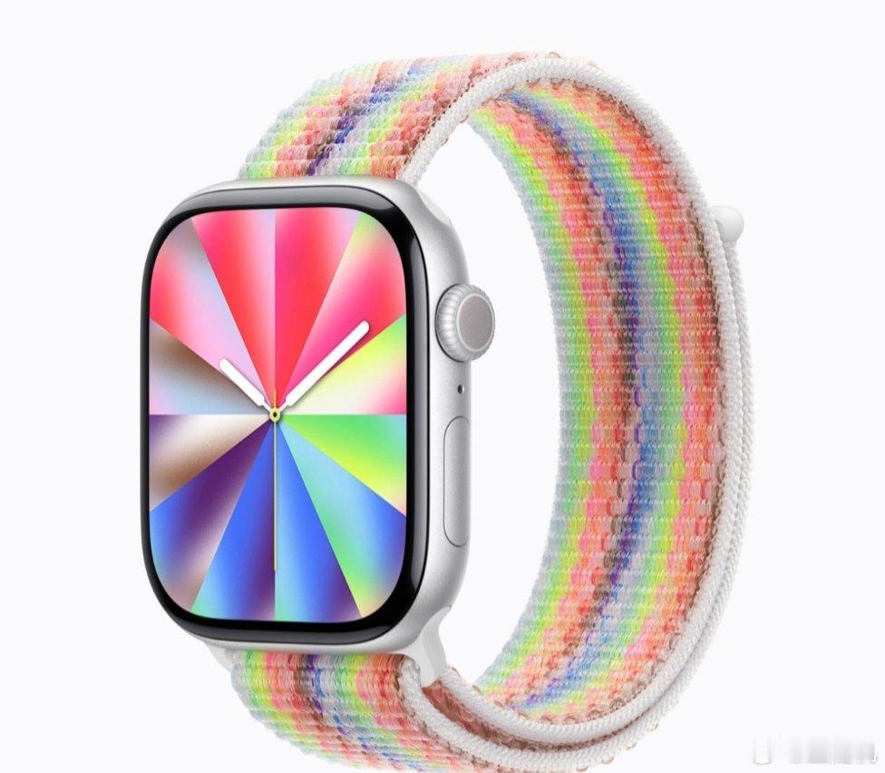 苹果推出 2026 款 Apple Watch 彩虹版回环式运动表带，同步预热专