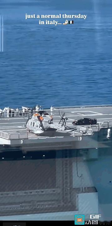 军舰和跑车结合，意大利这是胡闹

意大利人把一辆法拉利拉到了的里雅斯特号两栖攻击