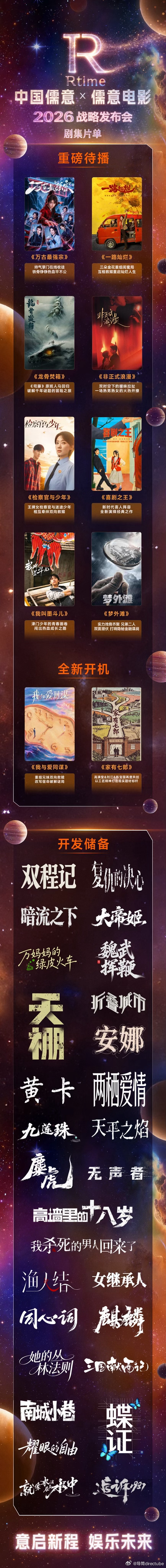 儒意电影2026战略发布会儒意电影发布电影及剧集片单儒意电影战略升级意启新程娱乐