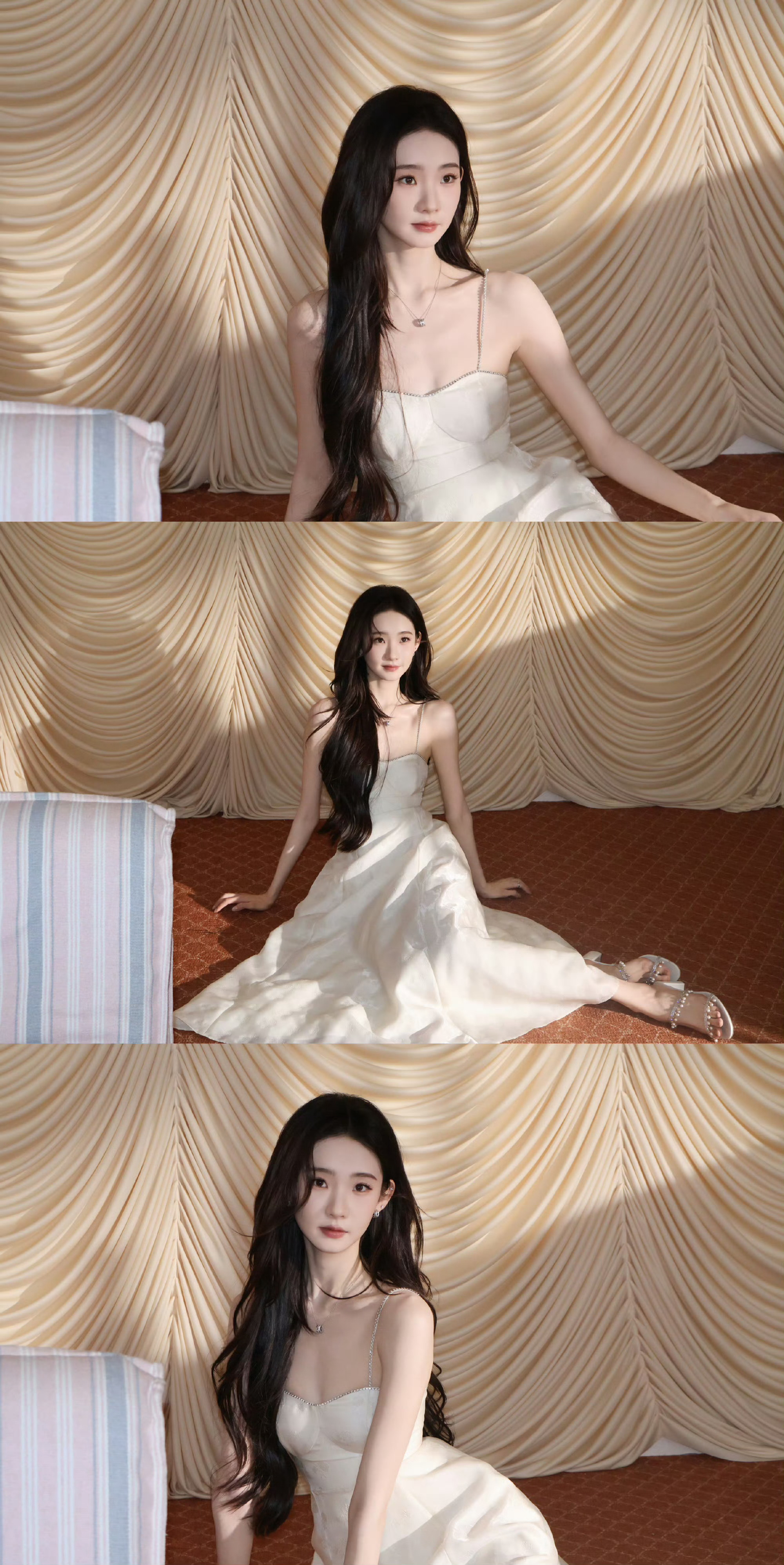 张艺凡豪门长姐 张艺凡独特气场绝啦。白色收腰提花长裙清冷又贵气，古堡美人既视感拉