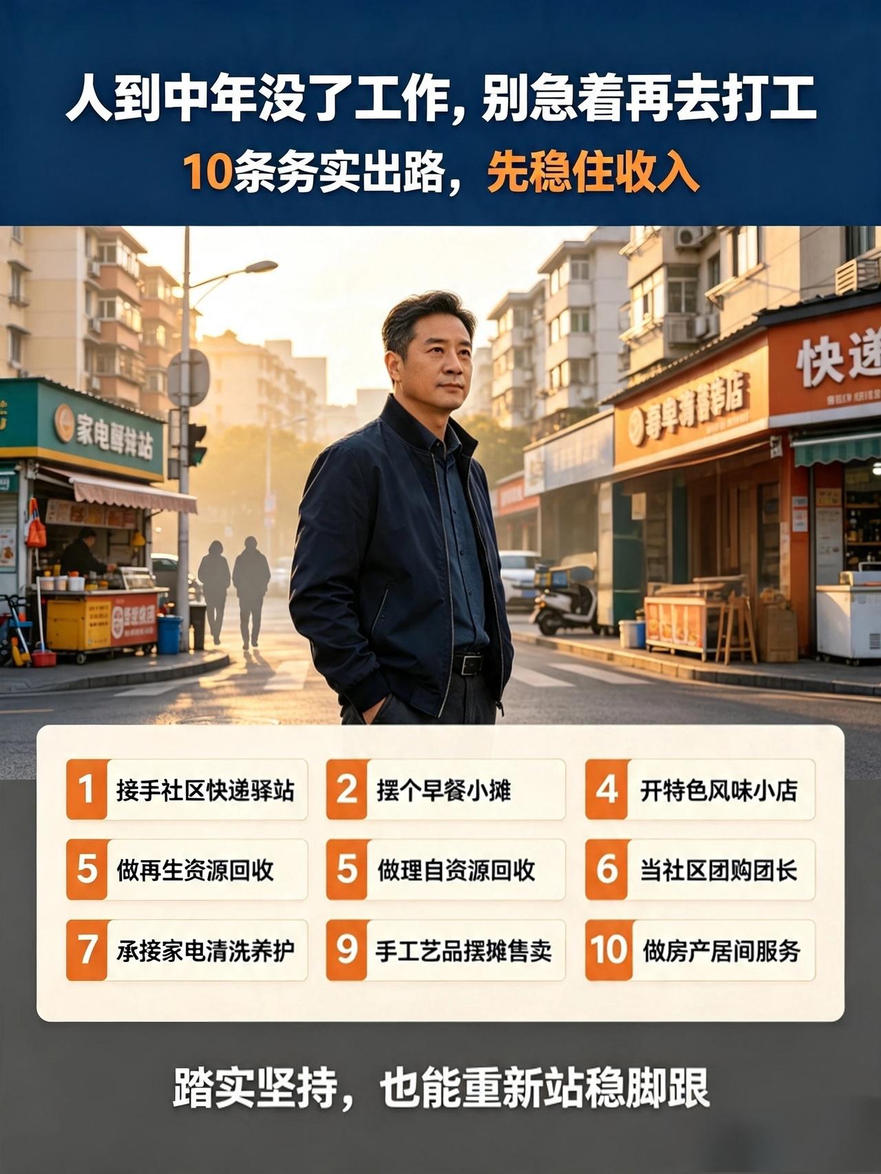 人到中年没了稳定工作，别急着又去找班打卡上班。与其继续看人脸色拿死工资，不妨看看