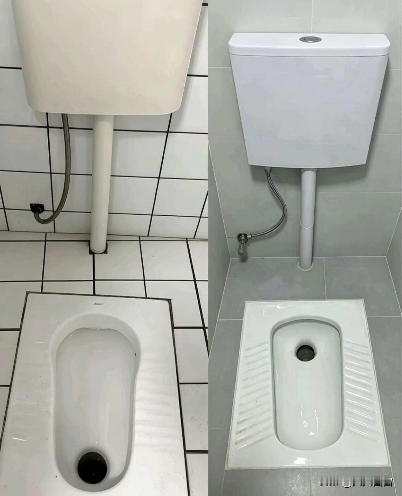 蹲便器方向哪个才是正确的？
一直以为蹲便器是右边的样子，水坑在里面，起码广东的都