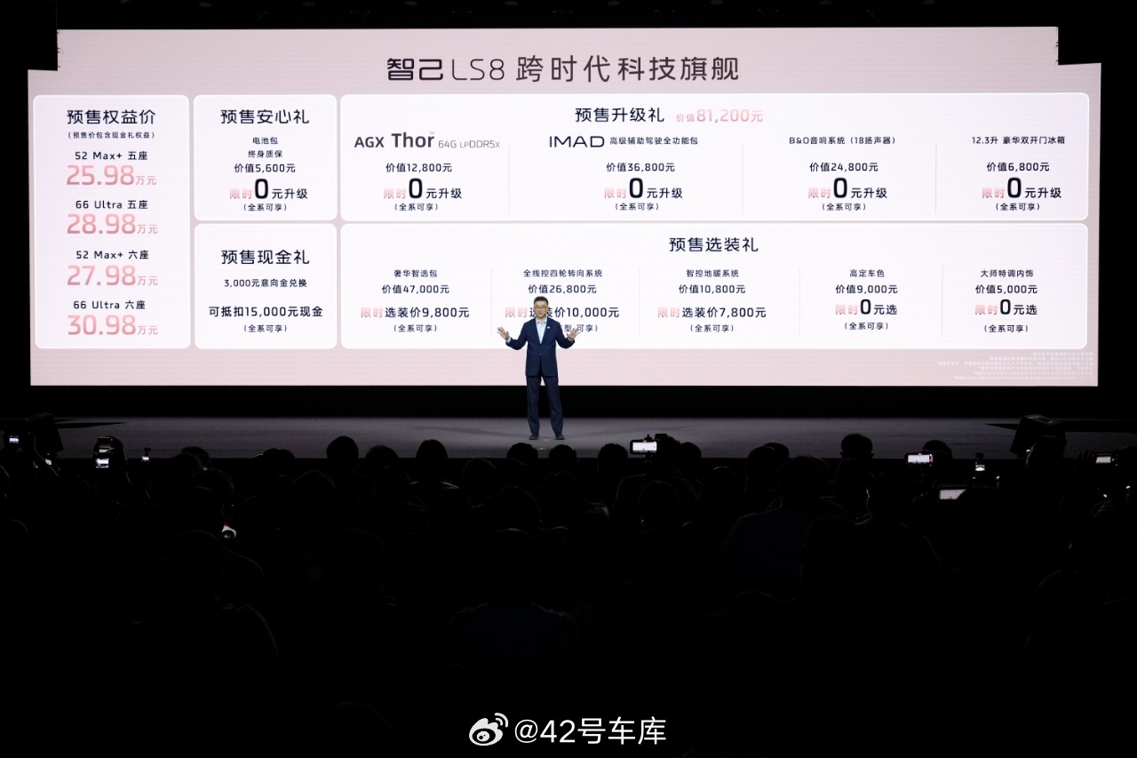 智己ls8震撼预售25.98万元起 价格来了！52 Max+ 五座25.98 万