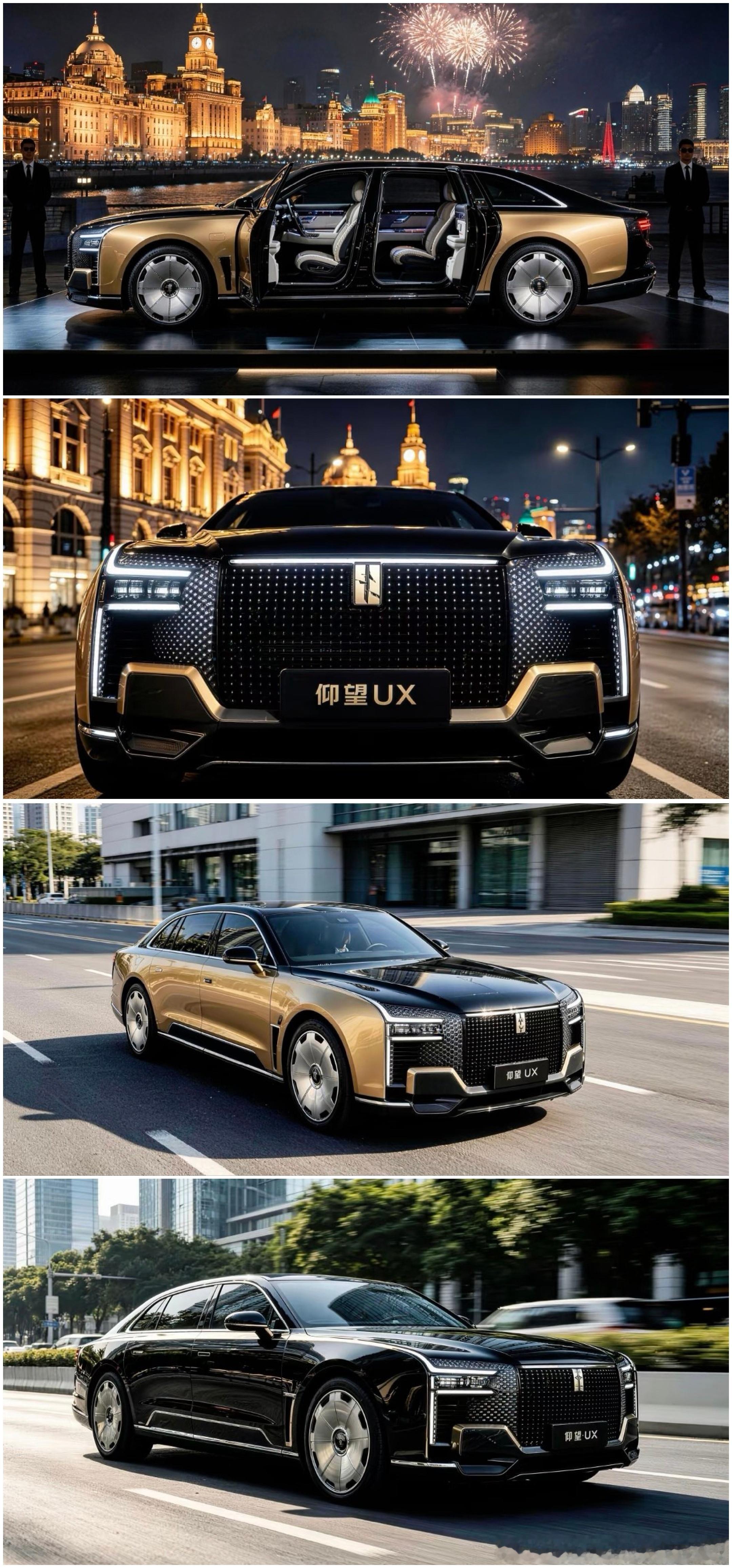 庄重又有未来感，双色车身配上满天星中网，豪华感扑面而来。这个AI前脸我爱了，配得