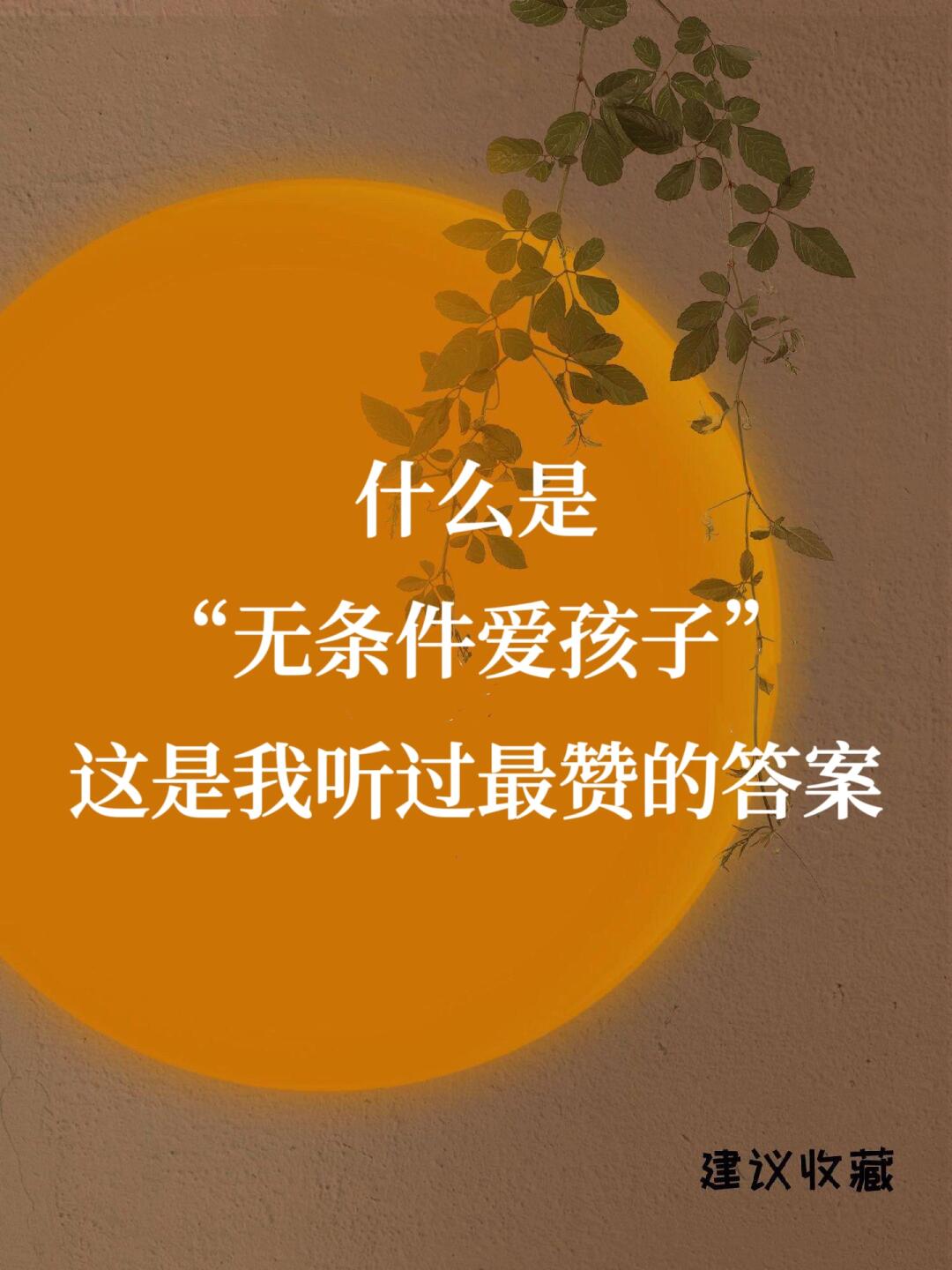 ❤️ 什么是无条件爱孩子这是我听过最赞的👍