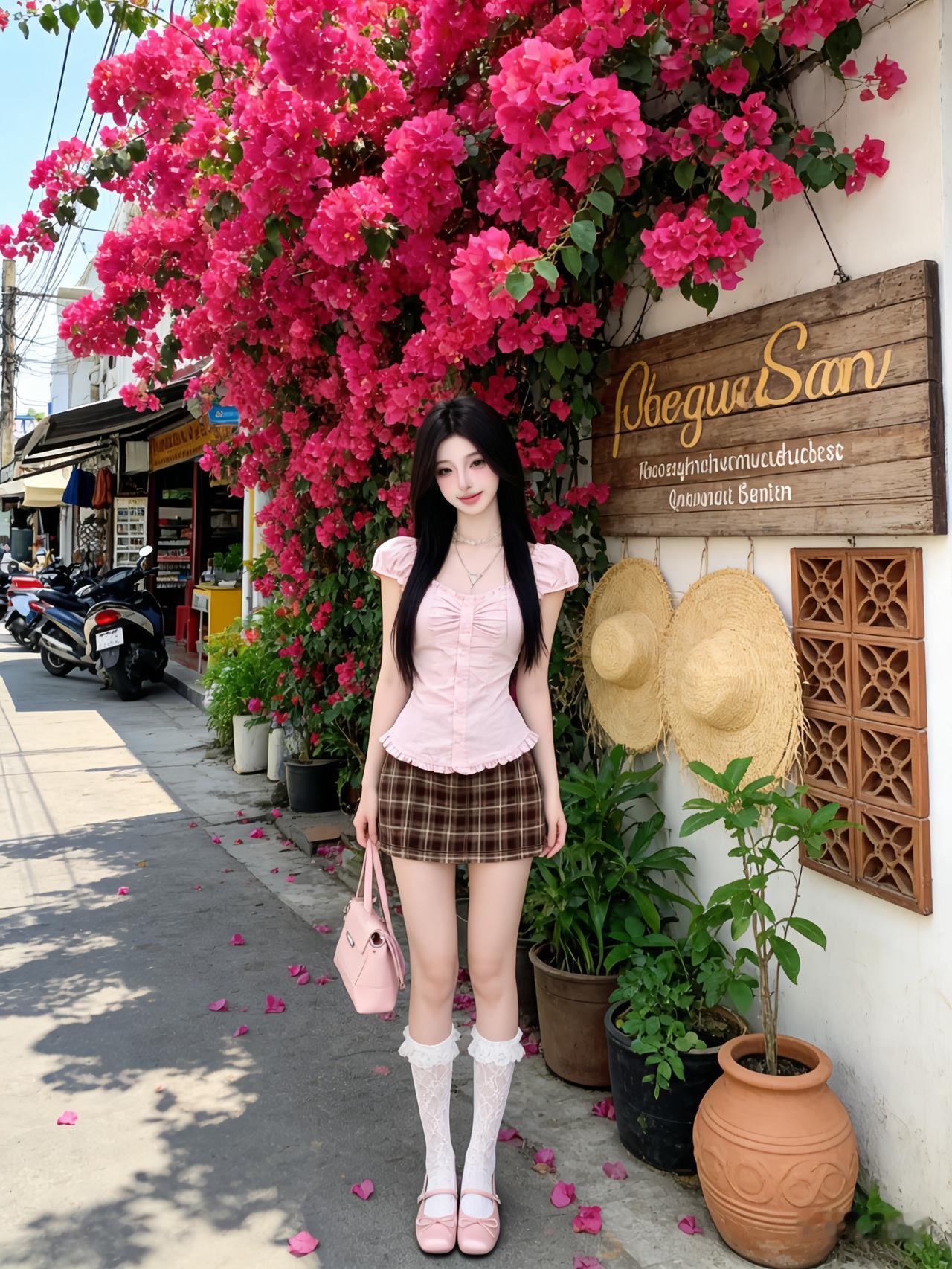 少女心爆棚的粉色穿搭，打卡粉色花海🌸💕