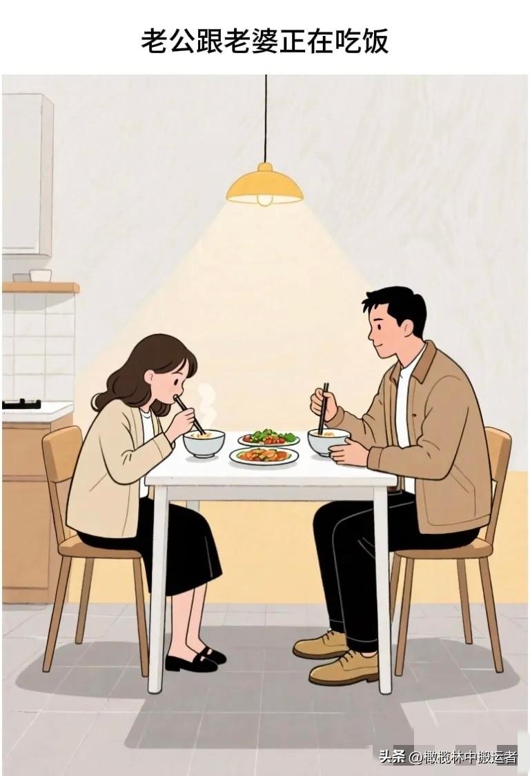 逗乐你：老婆大口吃了一口饭，噎住了，老公手足无措：你怎么了？老婆：我噎住了！快！