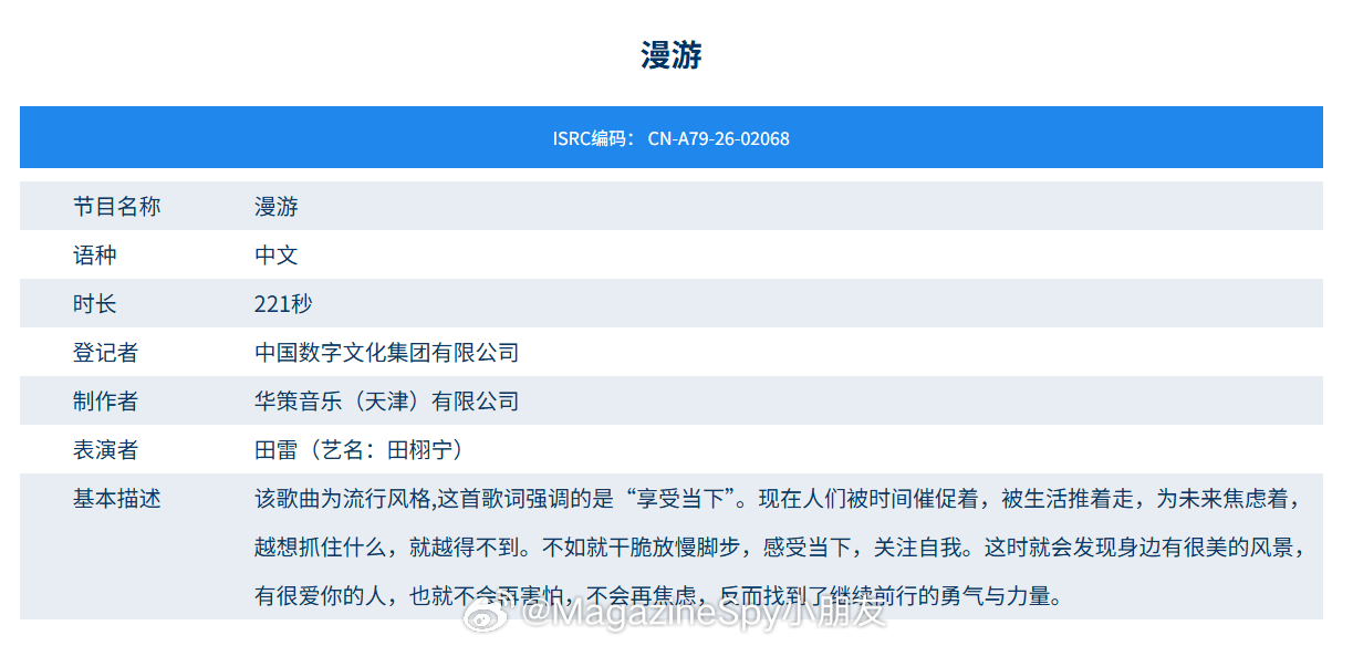 田栩宁 专辑 田栩宁即将发行个人首张EP，共收录五首歌曲：《未完路线》《态度(A