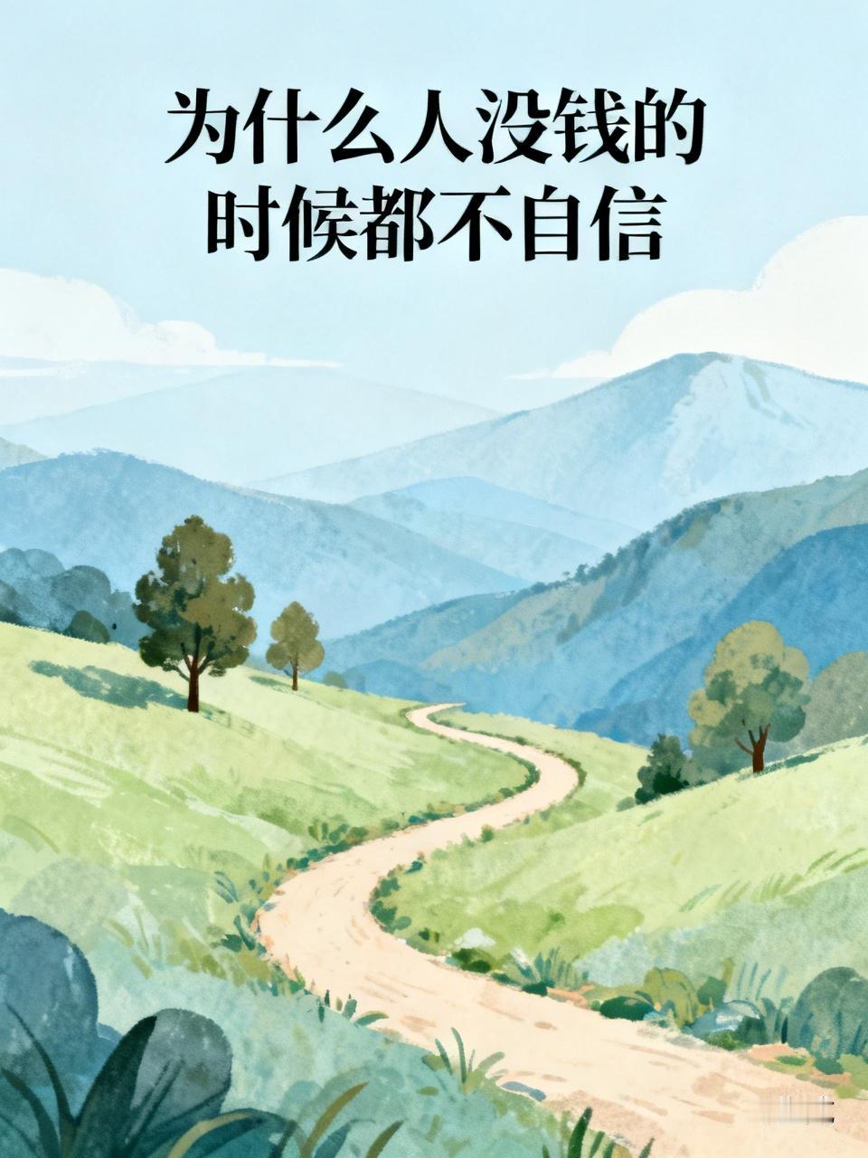 人没钱的时候不自信，这太真实了。没钱时，生活处处受限。工作受了委屈，想辞职却不敢
