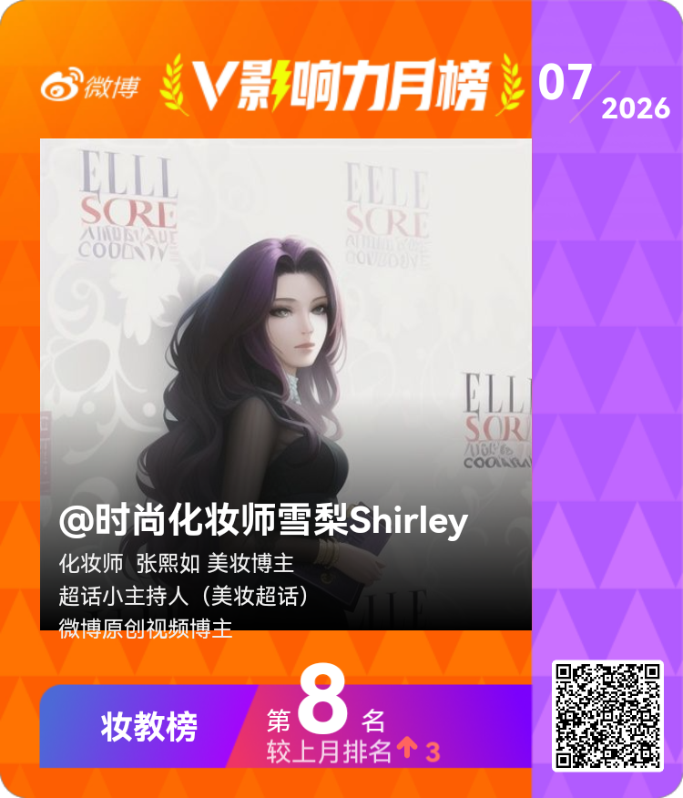 【V影响力榜 2026年07月】「妆教月榜」揭晓！上升不容易！点此查看完整榜单网